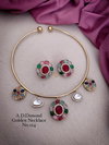 1 AD Diamond Gold Plated Designer Unique Golden Necklace Manufacturers
